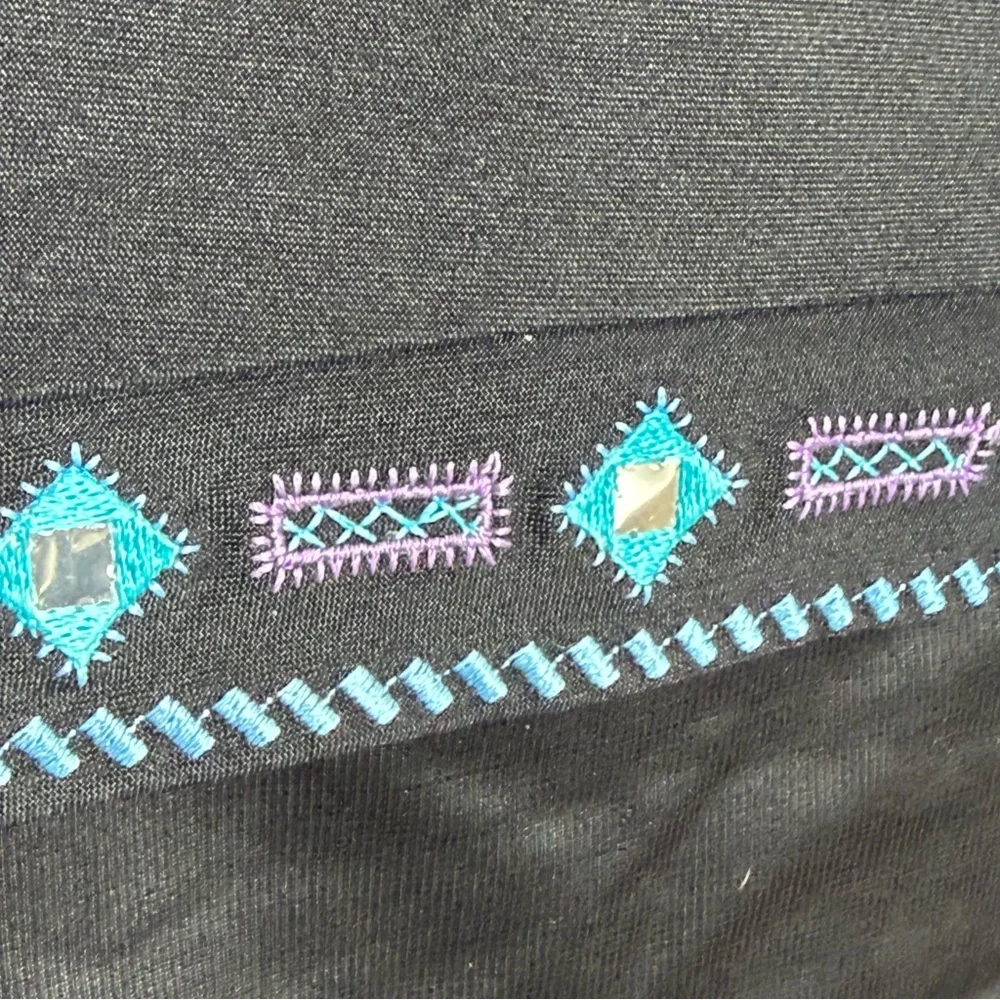 Miraclesuit One Piece Swimsuit Sz 10 Tummy Control Embroidered Trim Black